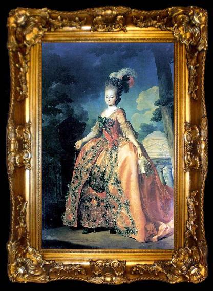 framed  Alexander Roslin Portrait of Grand Duchess Maria Fiodorovna at the age of 18, ta009-2